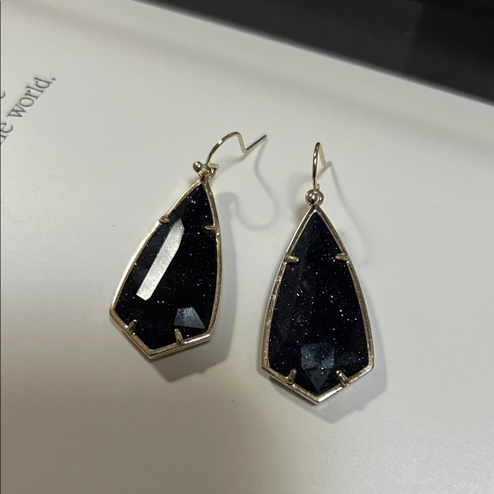 Kendra Scott Blue Goldstone “Carla” Drop Earrings 🖤